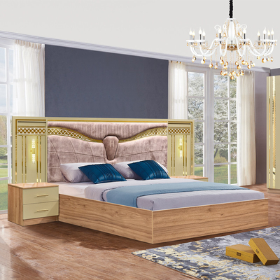 2025 Full King Size خشبية تركية أثاث غرفة النوم مجموعة إطار خشبية منزل سرير مزدوج رخيص أثاث غرفة النوم الفاخرة
