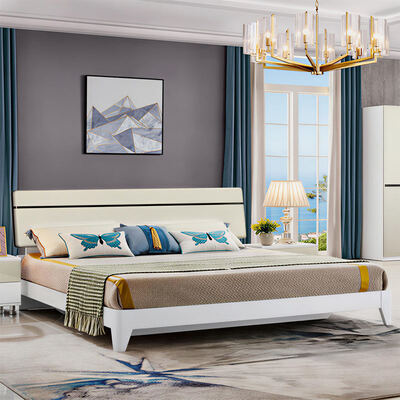 أثاث غرفة نوم خشبية بحجم الملك مع تخزين الحد الأدنى مريحة عالية الجودة أجنحة رئيسية فاخرة حديثة