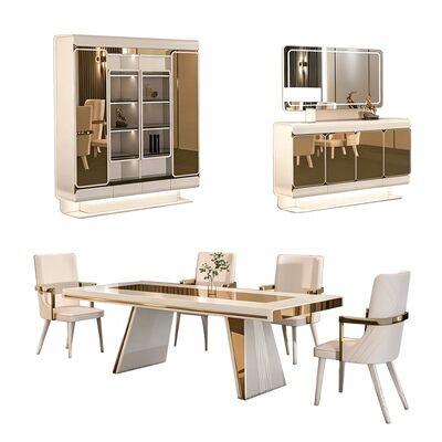 Luxury Royal Complete Dining Room Sets Furniture Home Restaurant Rectangle Wooden Modern Dining Table Set 6 Seater with Chairs