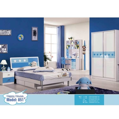 مجموعة غرفة نوم الأولاد باللون الأزرق والأبيض من ODM مقاومة كيميائية بسيطة