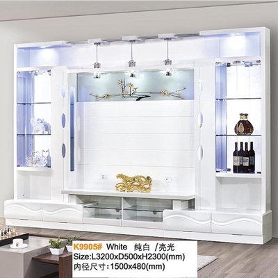 غرفة المعيشة الحديثة التلفزيون تقف Bunnings الأبواب Bifold Bookshelf MDF Board French TV Cabinet