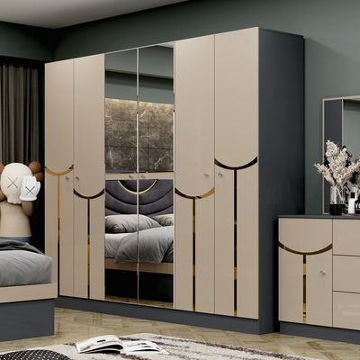 بيع بالجملة رخيصة الإطار الخشبي الفاخر المزدوج مقاس الملك سرير مجموعة المنزل الحديثة التركية الخشبية MDF مجموعات غرفة نوم كاملة الأثاث