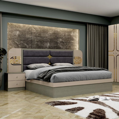 سعر رخيص بالجملة الأسلوب التركي الخشبي الحجم الملكي الفندق سرير مزدوج الإطار الخشبي المنزل الحديث الفاخر مجموعة أثاث غرفة نوم كاملة