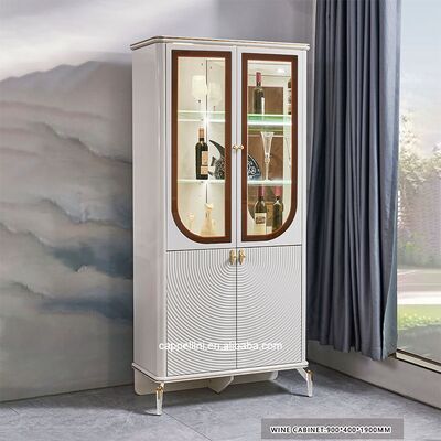 طاولة طعام فاخرة وكرسيات 6 مقاعد أثاث المنزل التخزين الأبيض الكامل الحالي