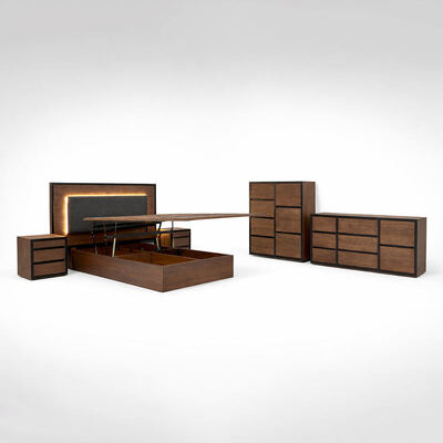 أمريكي بسيط غرف النوم الخشب الصلب المعدلة سرير مزدوج المنزل التخزين الإطار الخشبي الملك الحجم كامل أثاث غرفة النوم