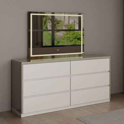 مجموعات غرف نوم خشبية فاخرة حديثة مع أثاث مع لوح أمامي مضاء للتخزين وتجميع بسيط لشقة فندقية منزلية