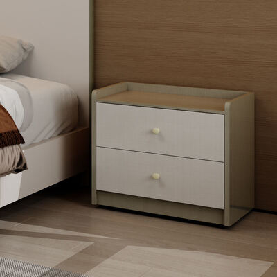 مجموعات غرف نوم خشبية فاخرة حديثة مع أثاث مع لوح أمامي مضاء للتخزين وتجميع بسيط لشقة فندقية منزلية