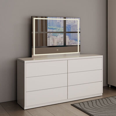 مجموعة غرف نوم خشبية ذات حجم ملكي مع تخزين ، تقدم أجواءً بسيطة مريحة لغرفة نوم حديثة فاخرة كاملة