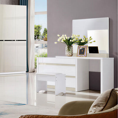 أثاث غرفة نوم خشبية بحجم الملك مع تخزين الحد الأدنى مريحة عالية الجودة أجنحة رئيسية فاخرة حديثة