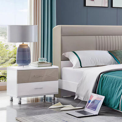 غرفة نوم خشبية مجموعة حجما ملكيا تخزين الحد الأدنى مريحة عالية الجودة الأثاث الفاخر الحديث غرفة نوم