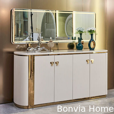 طاولة طعام خشبية بيضاء فاخرة حديثة 6 مقاعد ملابس منزلية كاملة تخزين طاولة طعام خشبية كبيرة وكراسي