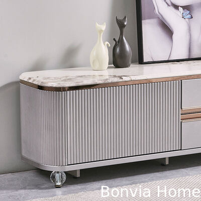 تصميم عصري فاخر طاولة تلفزيون خشبية أثاث منزلي درج تخزين رخام سطح ألواح حجرية كبير طويل خشب غرفة معيشة خزانة تلفزيون