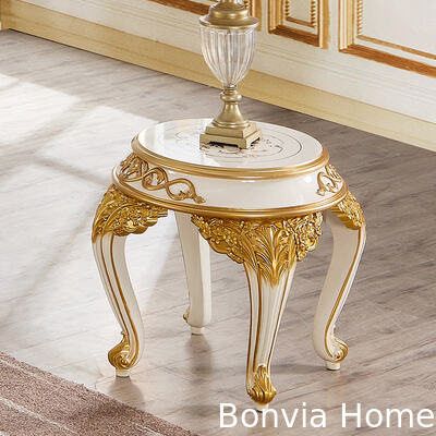 خزانة تلفزيون فاخرة على الطراز الأوروبي الكلاسيكي، أثاث فيلا ملكي، تخزين منزلي، حامل تلفزيون خشبي كبير باللون الأبيض والذهبي لغرفة المعيشة