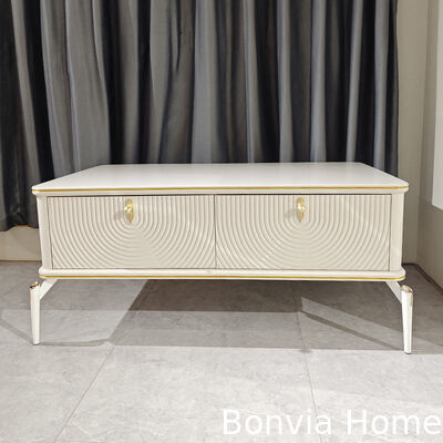 تصميم عصري مستطيل أبيض خشبي حوامل تلفزيون أثاث غرفة معيشة تخزين كبير خشبي فاخر خزانة تلفزيون منزلية