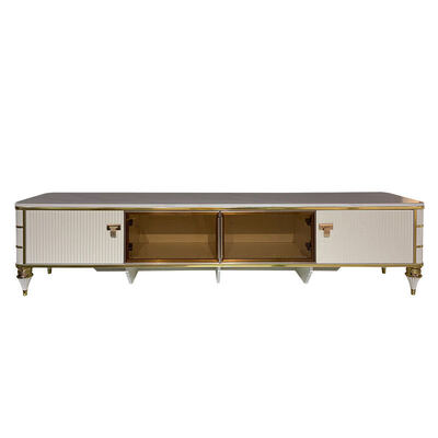 عالية الجودة الشمالية الأبيض الخشبية شاشة التلفزيون التخزين المنزل الأثاث الفندق الحديث الفاخرة MDF غرفة المعيشة تلفزيون خزانة