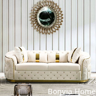 الفيلا الفاخرة المخصصة عالية الجودة 3 2 1 مقعد أريكة مجموعة أثاث غرفة المعيشة الطراز الإيطالي الحديث المكون من القماش الأريكة القسرية