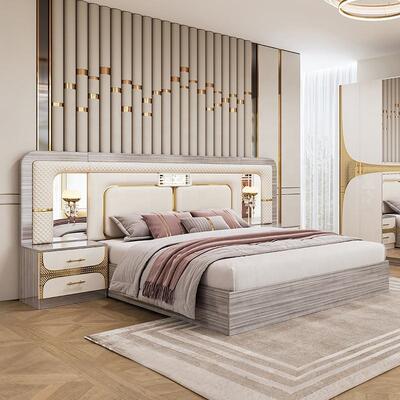 فوشان الجملة رخيصة تركية غرفة النوم المجموعات الملكي حجم إطار السرير الفاخرة غرفة المنزل جناح خشبية أثاث غرفة النوم الحديثة مجموعة