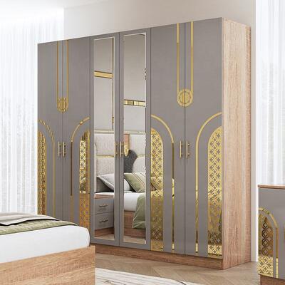 مجموعات غرف نوم تركية كاملة من Chambre a Coucher، غرفة نوم بحجم كينغ، إطار خشبي مزدوج، مجموعة أثاث غرف النوم الحديثة الفاخرة الرخيصة