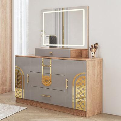 مجموعات غرف نوم تركية كاملة من Chambre a Coucher، غرفة نوم بحجم كينغ، إطار خشبي مزدوج، مجموعة أثاث غرف النوم الحديثة الفاخرة الرخيصة