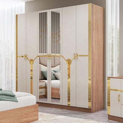 ملابس غرفة نوم حديثة مجموعة king size سرير إطار خشبي منزل فاخر ملابس تركية كاملة مجموعات غرفة نوم