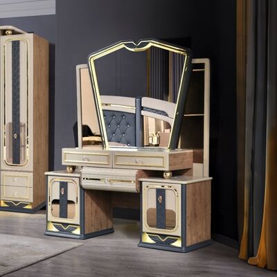 غرفة نوم Chambre a Coucher كاملة من مجموعات غرف النوم الفاخرة بحجم كينغ وغرفة منزلية بإطار خشبي مزدوج ومجموعة أثاث غرف النوم الفاخرة الحديثة