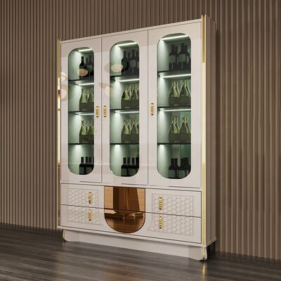 Ensembles De Salle Manger Complet Modern Home Dining Room Furniture Sets Wooden Luxury Dining Table with Sideboard Wine Cabinet