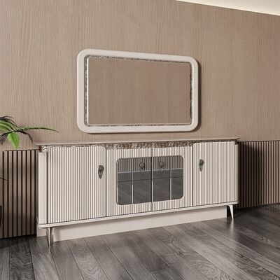 Ensembles De Salle a Manger Complete Dining Room Furniture Home Wooden Modern Luxury Sideboard Wine Cabinet Dining Table Set