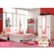 MDF PU Glass Pink Princess سرير من الخشب الصلب مع مجموعة أدراج